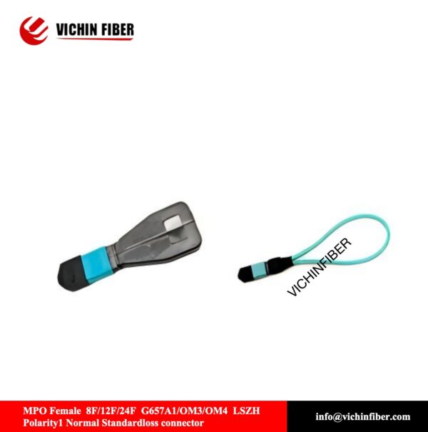 MPO /MTP Female  8F/12F/24F  G657A1/OM3/OM4  LSZH  X Polarity1 Normal Standardloss connector