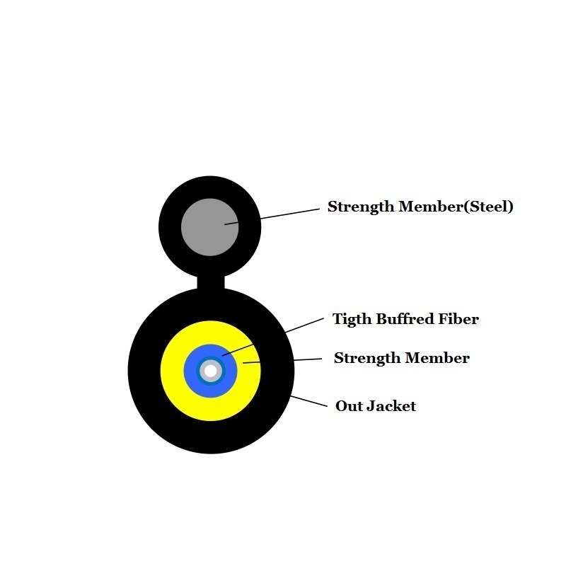 1 core Self-supporting Round Type FTTH Drop Cable