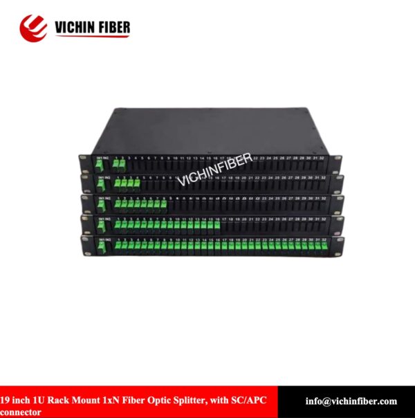 19 inch 1U Rack Mount 1x2/4/8/16/32/64 Fiber Optic Splitter, with sc/apc connector