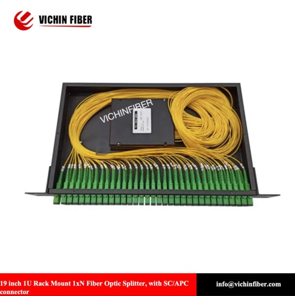 19 inch 1U Rack Mount 1x2/4/8/16/32/64 Fiber Optic Splitter, with sc/apc connector