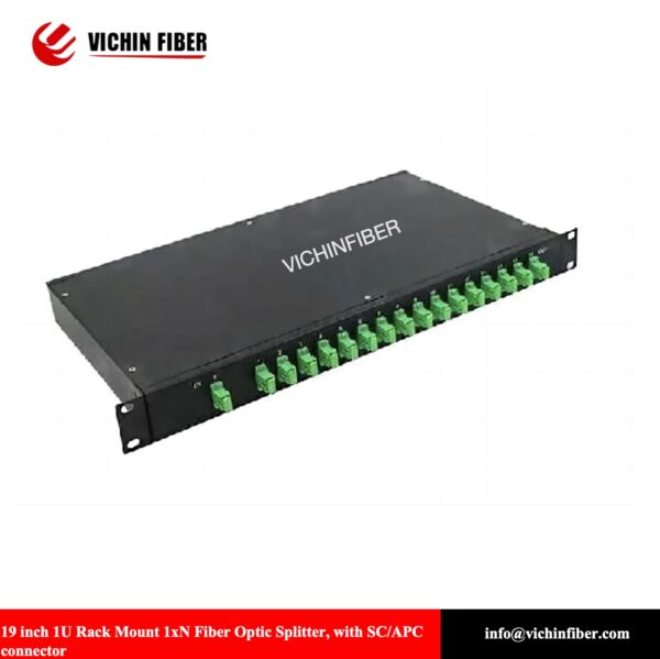 19 inch 1U Rack Mount 1x2/4/8/16/32/64 Fiber Optic Splitter, with sc/apc connector