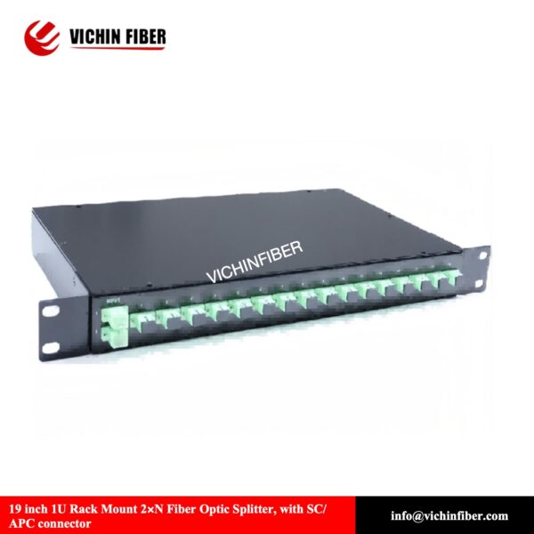 19 inch 1U Rack Mount 2x4/8/16/32/64 Fiber Optic Splitter ,with SC/APC connector