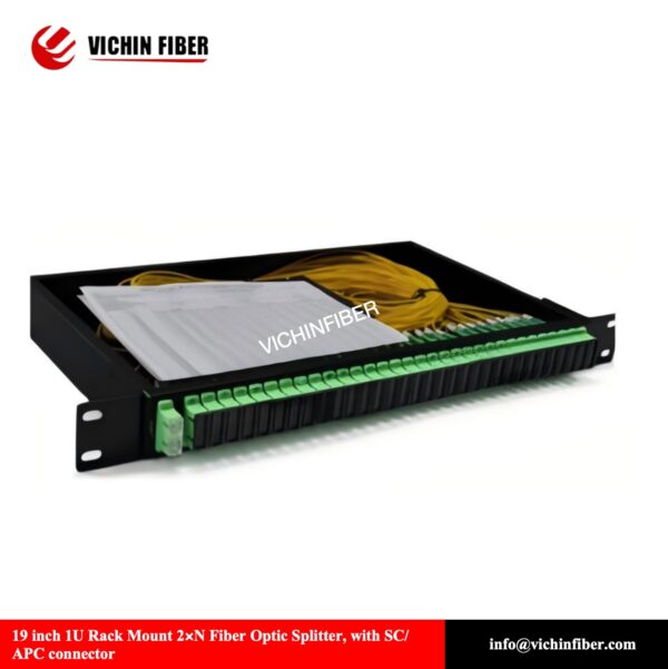 19 inch 1U Rack Mount 2x4/8/16/32/64 Fiber Optic Splitter ,with SC/APC connector