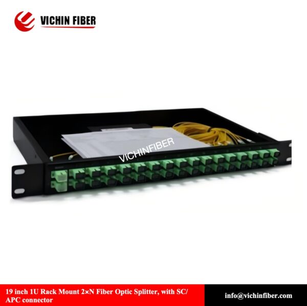 19 inch 1U Rack Mount 2x4/8/16/32/64 Fiber Optic Splitter ,with SC/APC connector