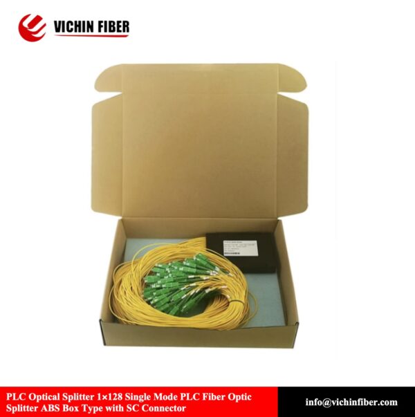 PLC Optical Splitter 1x128 Single Mode ABS Box Type splitter, with sc connector