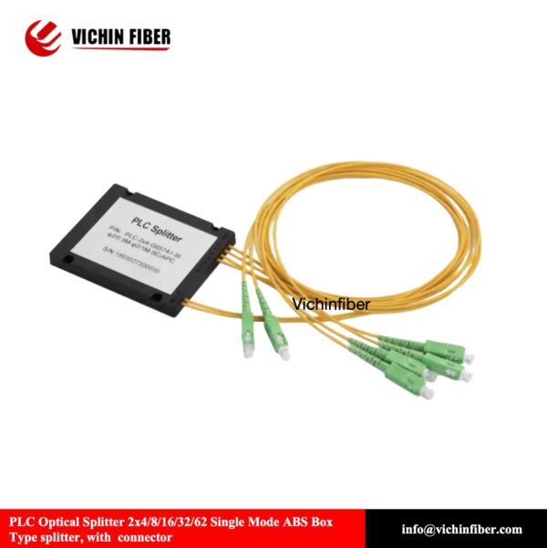 PLC Optical Splitter 2×/4/8/16/32/64 Single Mode  ABS Box Type with SC Connector