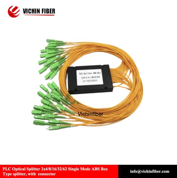 PLC Optical Splitter 2×/4/8/16/32/64 Single Mode  ABS Box Type with SC Connector