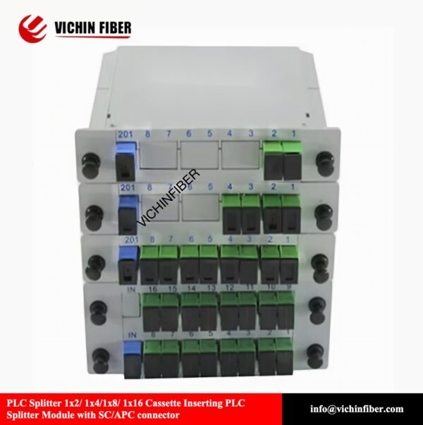 PLC Splitter 1x2/ 1x4/1x8/ 1x16/1x32/1x64 Cassette Inserting PLC Splitter Module