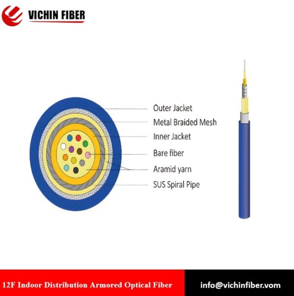 Vi Data Fiber Wholesale 12F Indoor Distribution Armored Optical Fiber Manufacturer ...