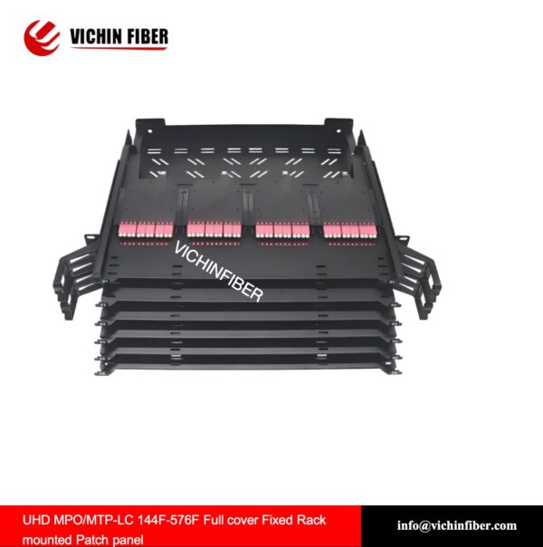 Ultra-High density Data center MPO/MTP-LC 144F-576F Full cover Fixed Rack mounted Patch panel