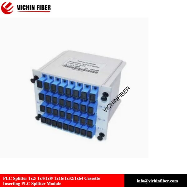 PLC Splitter 1x2/ 1x4/1x8/ 1x16/1x32/1x64 Cassette Inserting PLC Splitter Module