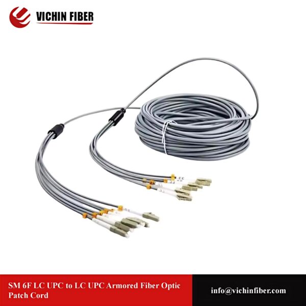 SM 4F LC UPC to LC UPC Armored Fiber Optic Patch Cord