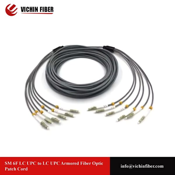 SM 4F LC UPC to LC UPC Armored Fiber Optic Patch Cord